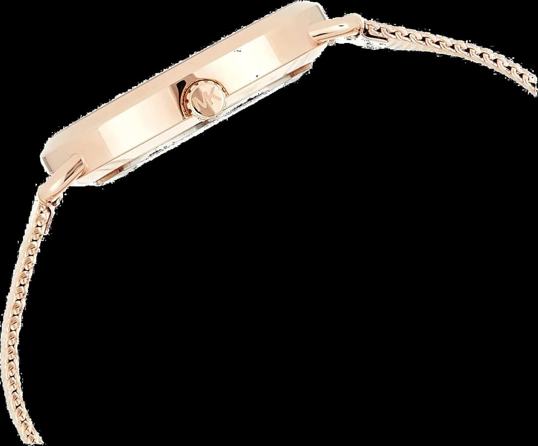 Montre Michael Kors MK3845 en acier or rose et maille milanaise vue 4