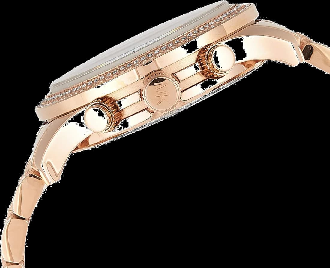 Michael Kors MK5576 Multifunction Rose Gold-Tone Steel with Rhinestone Bezel Women's Watch vue 2