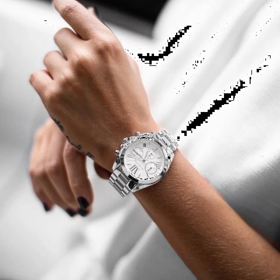 Michael Kors MK6174 Bradshaw Chronograph Silver Stainless Steel Watch vue 4