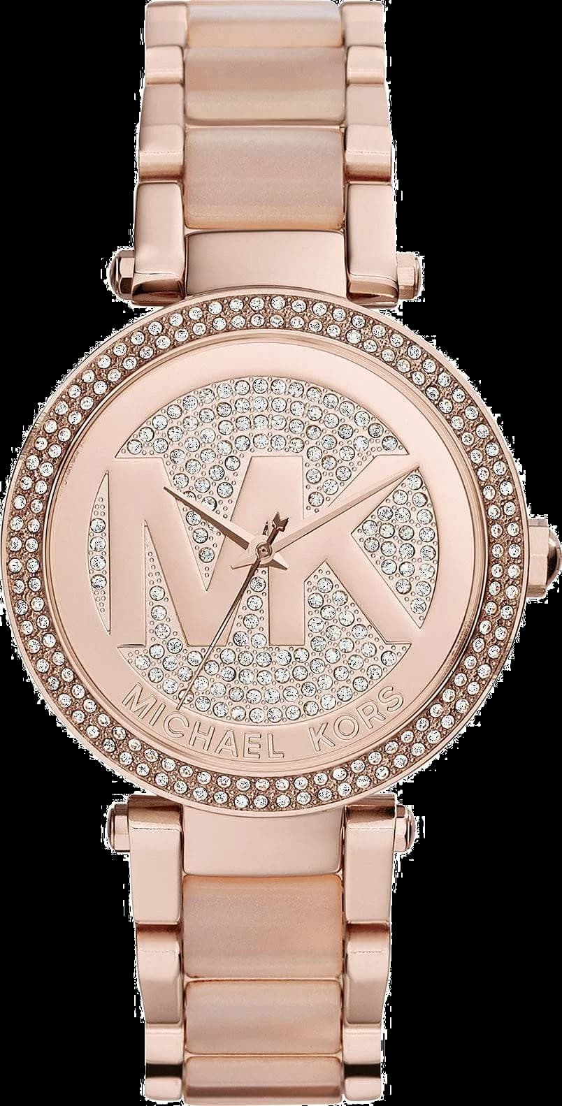 Michael Kors MK6176 Rose Gold-Tone Stainless Steel Watch with Diamond-Set Dial