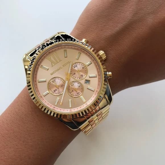 Michael Kors MK6473 Lexington Rose Gold Chronograph Watch vue 5