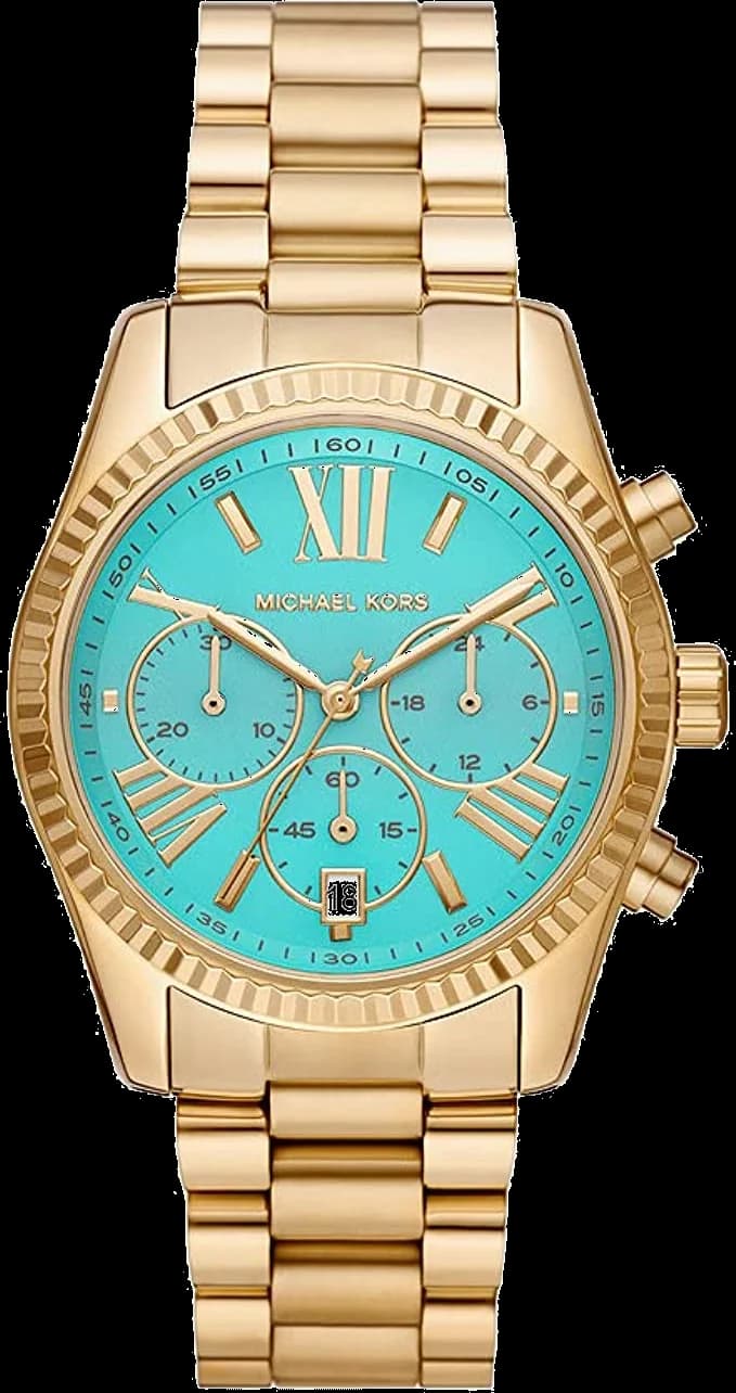 Michael Kors MK7216 Lexington Stainless Steel Watch with Turquoise Dial