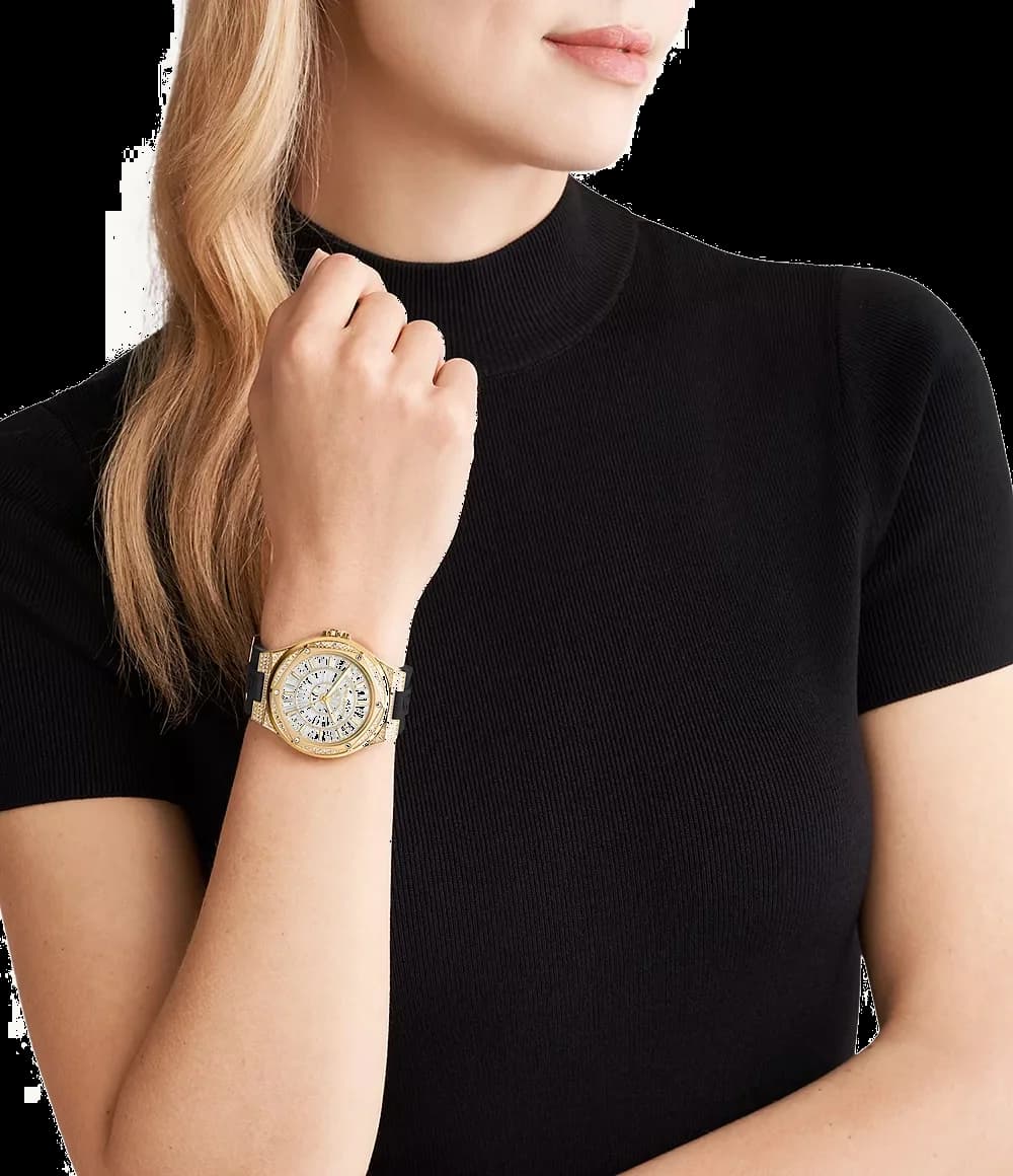 Michael Kors MK7247 Lennox Watch with Transparent Dial and Black Silicone Strap vue 4