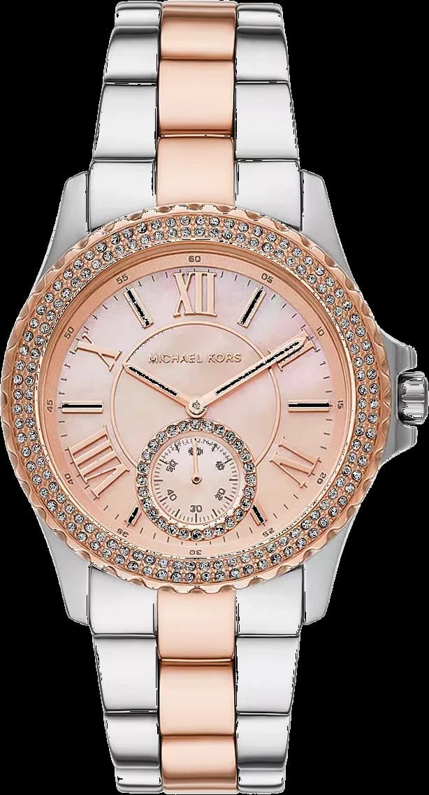 Michael Kors Everest MK7402 Rose Gold Dial Two-Tone Stainless Steel Bracelet Watch