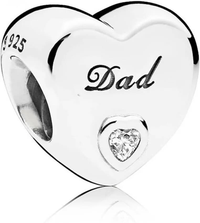 Charm Pandora Cœur Papa Pandora Moments Argent 925/1000