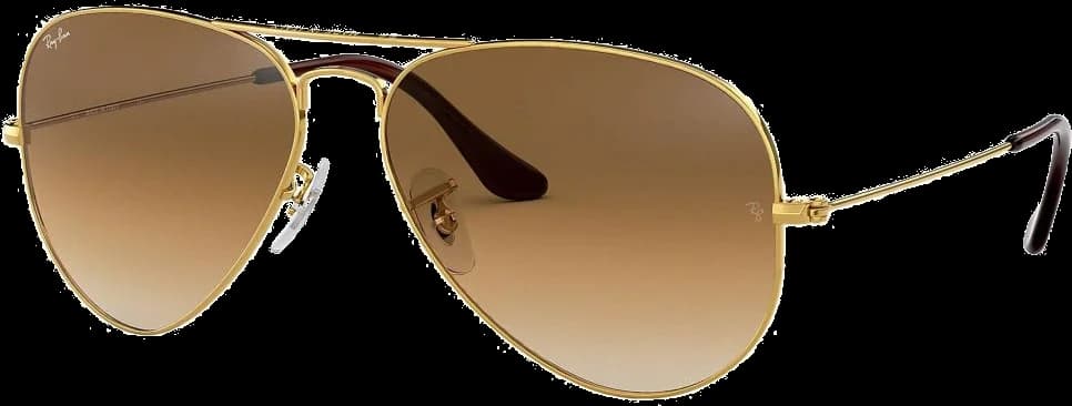 Lunettes de soleil Ray-Ban Aviator RB3025 001/51 dorés verres dégradés vue 2