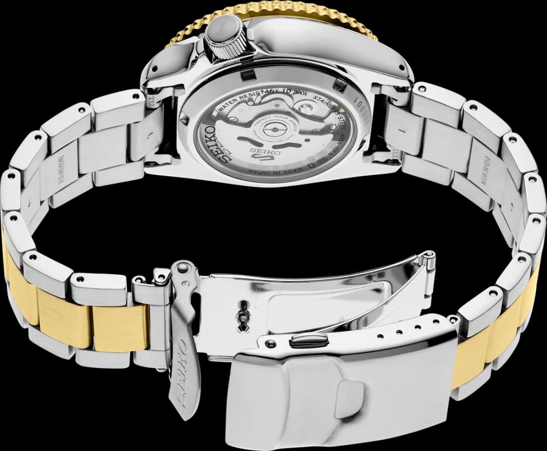 Montre Seiko SRPK22BR Automatique Acier Bicolore et Cadran Marron vue 3