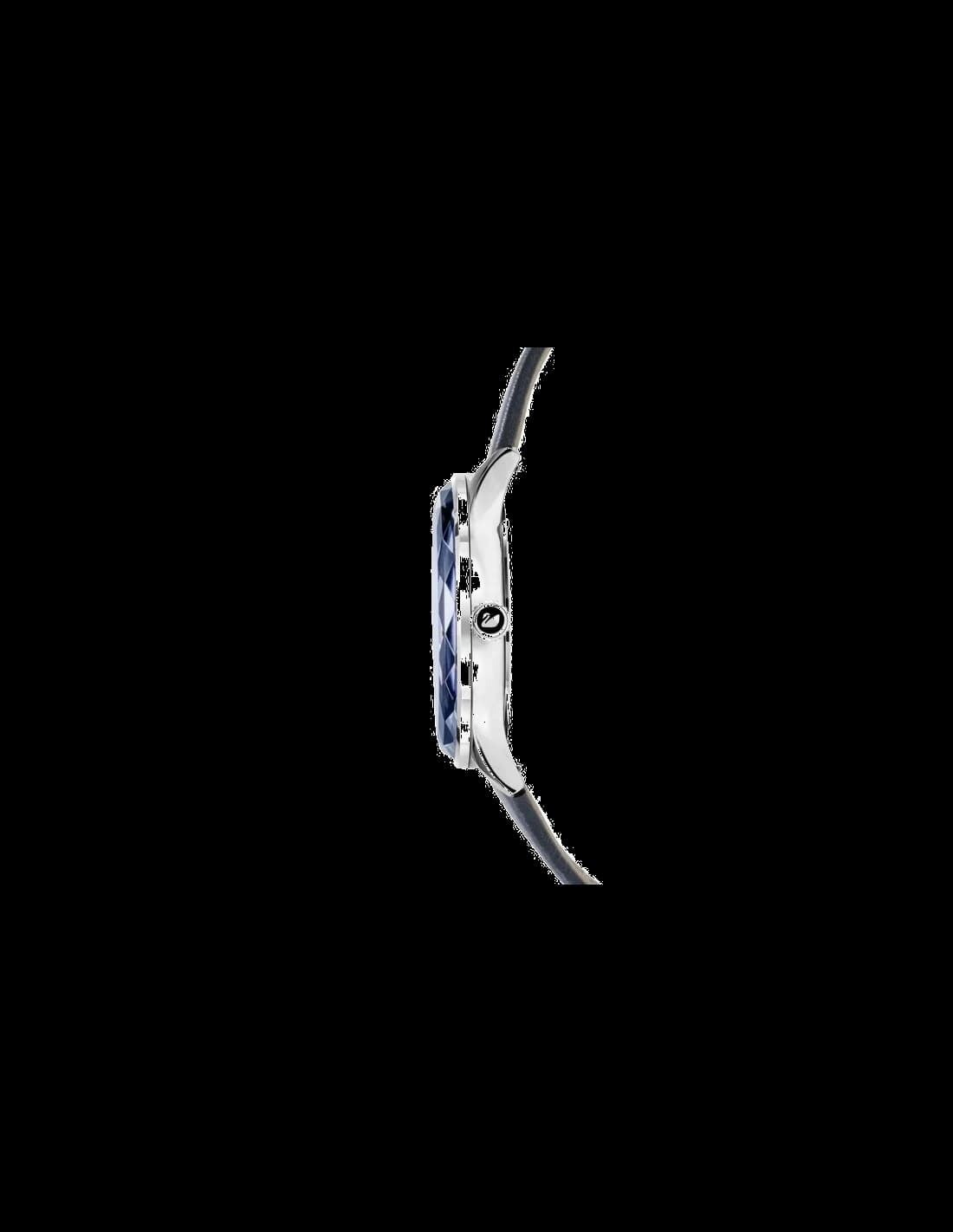 Montre Swarovski Octea Lux 5295349 cadran bleu bracelet en cuir vue 2