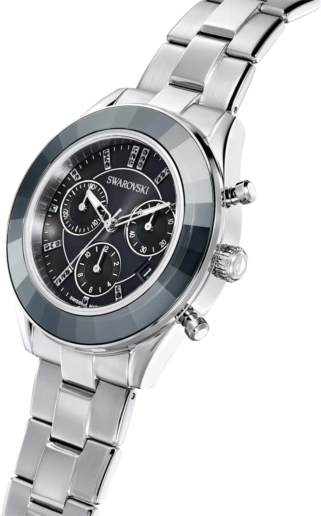 Montre Swarovski Octea Lux Sport 5610520 chronomètre bracelet métal vue 2