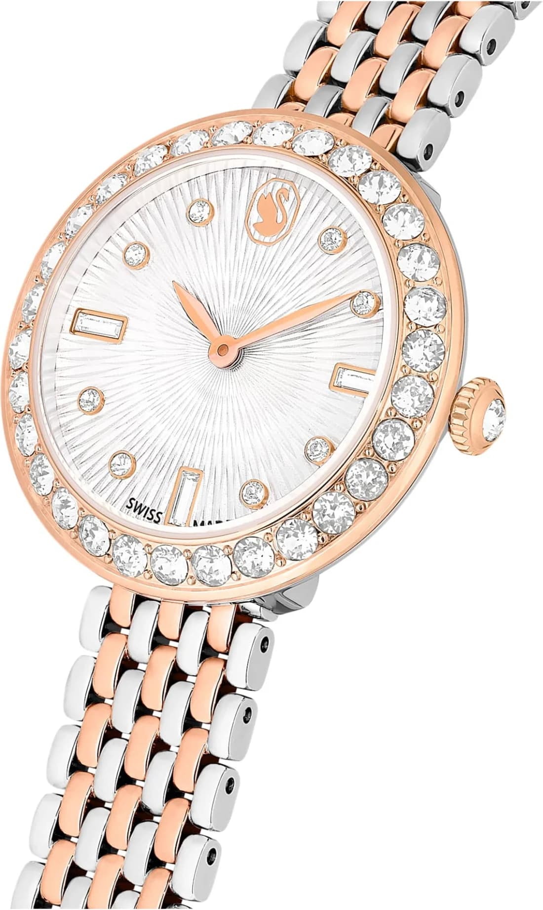 Montre Swarovski Certa 5672971 bracelet en acier inoxydable bicolore boitier incrusté de cristaux vue 2