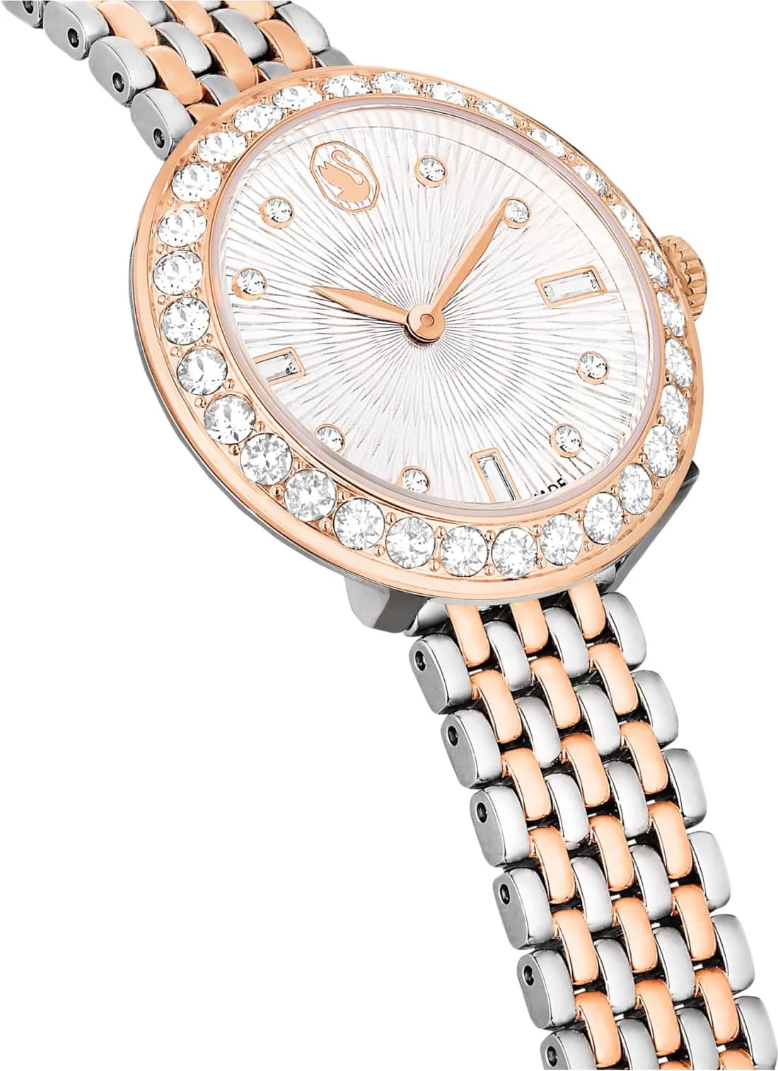 Montre Swarovski Certa 5672971 bracelet en acier inoxydable bicolore boitier incrusté de cristaux vue 3