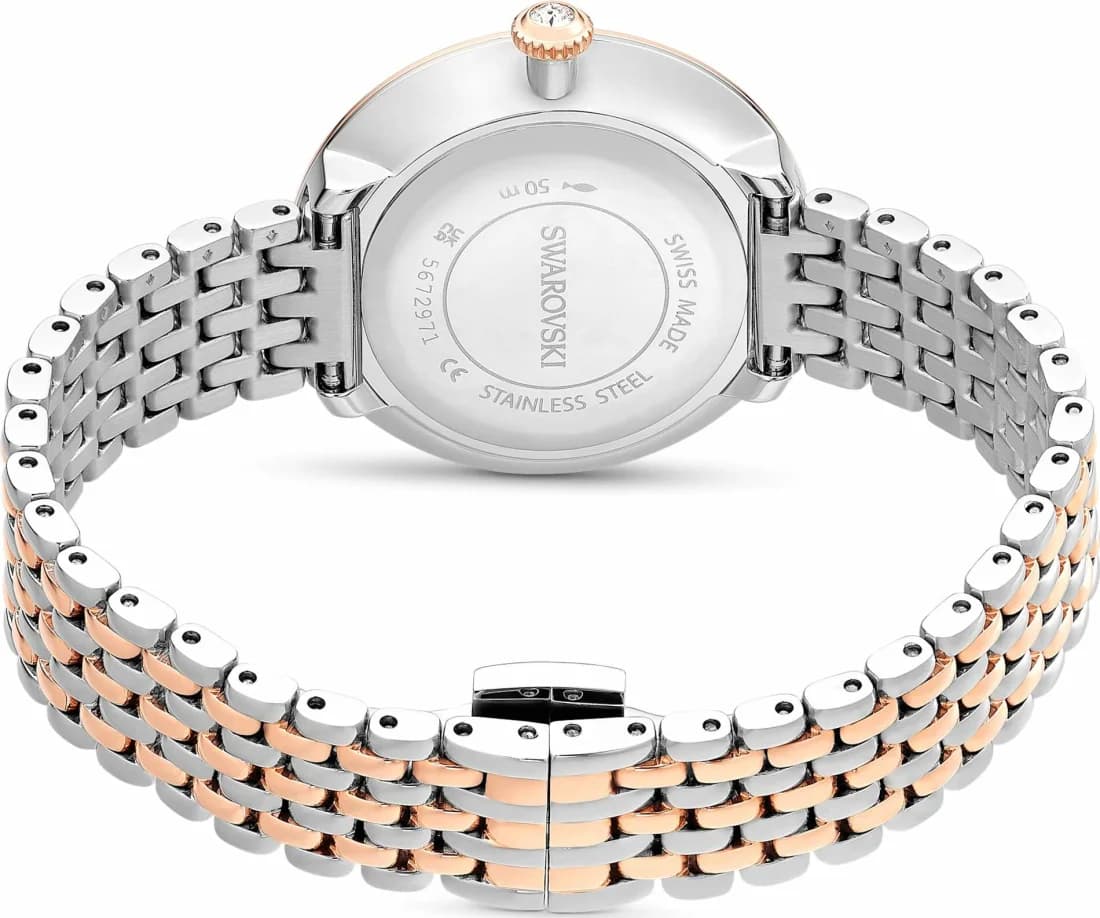 Montre Swarovski Certa 5672971 bracelet en acier inoxydable bicolore boitier incrusté de cristaux vue 5