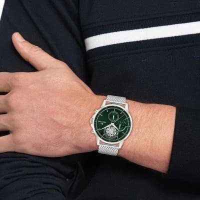 Tommy Hilfiger 1710608 Stewart Stainless Steel Milanese Mesh Green Dial Men's Watch vue 4