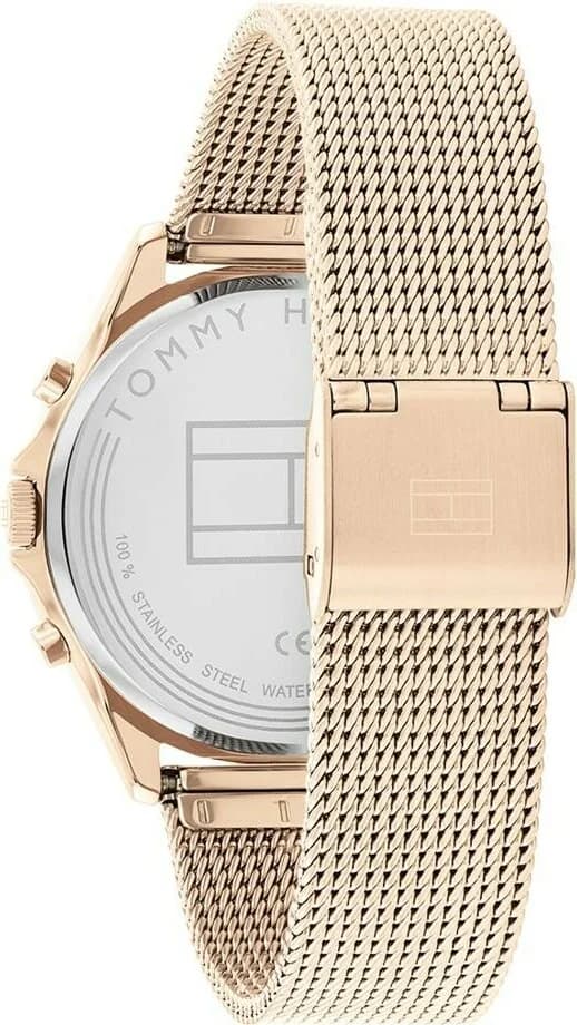 Montre Femme Tommy Hilfiger Quinn 1782486 bracelet acier maille milanaise or rose vue 3