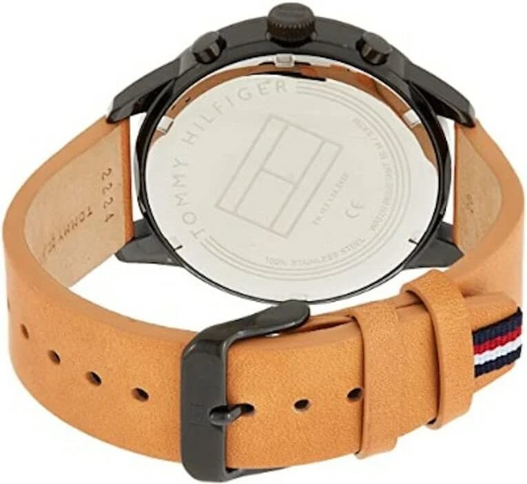 Montre Tommy Hilfiger 1791486 Cadran Bleu Foncé et Bracelet Cuir Marron vue 4