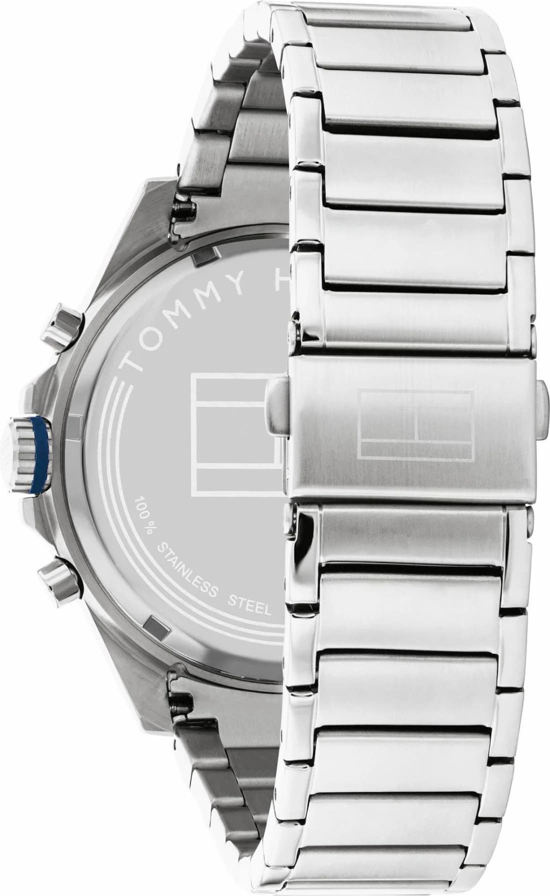 Tommy Hilfiger 1791973 Max Stainless Steel Silver and Blue Multifunction Dial Watch vue 3