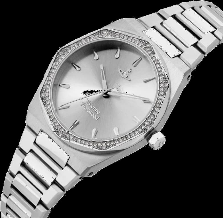 Vivienne Westwood Limehouse VV244SLSL Silver Steel Bracelet Women's Watch with Rhinestone-Embellished Case vue 2