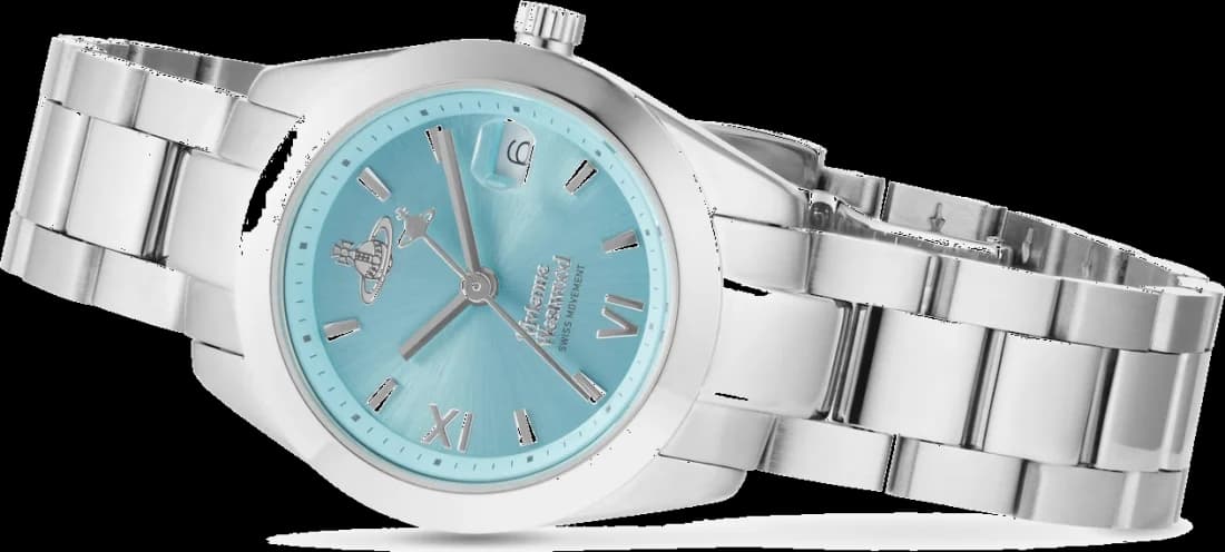 Vivienne Westwood VV292TQSL Fenchurch Stainless Steel Silver Turquoise Dial Women's Watch vue 4