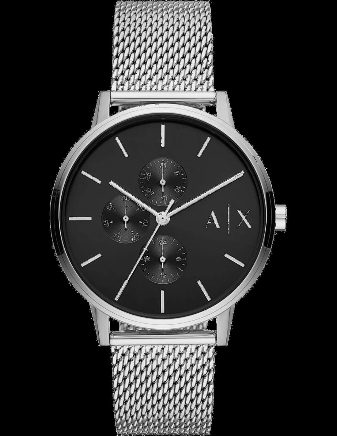 Armani Exchange AX2714 vue de côté, bracelet acier