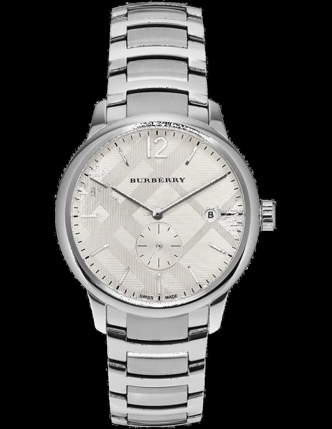 Burberry BU10004 vue de côté, bracelet acier