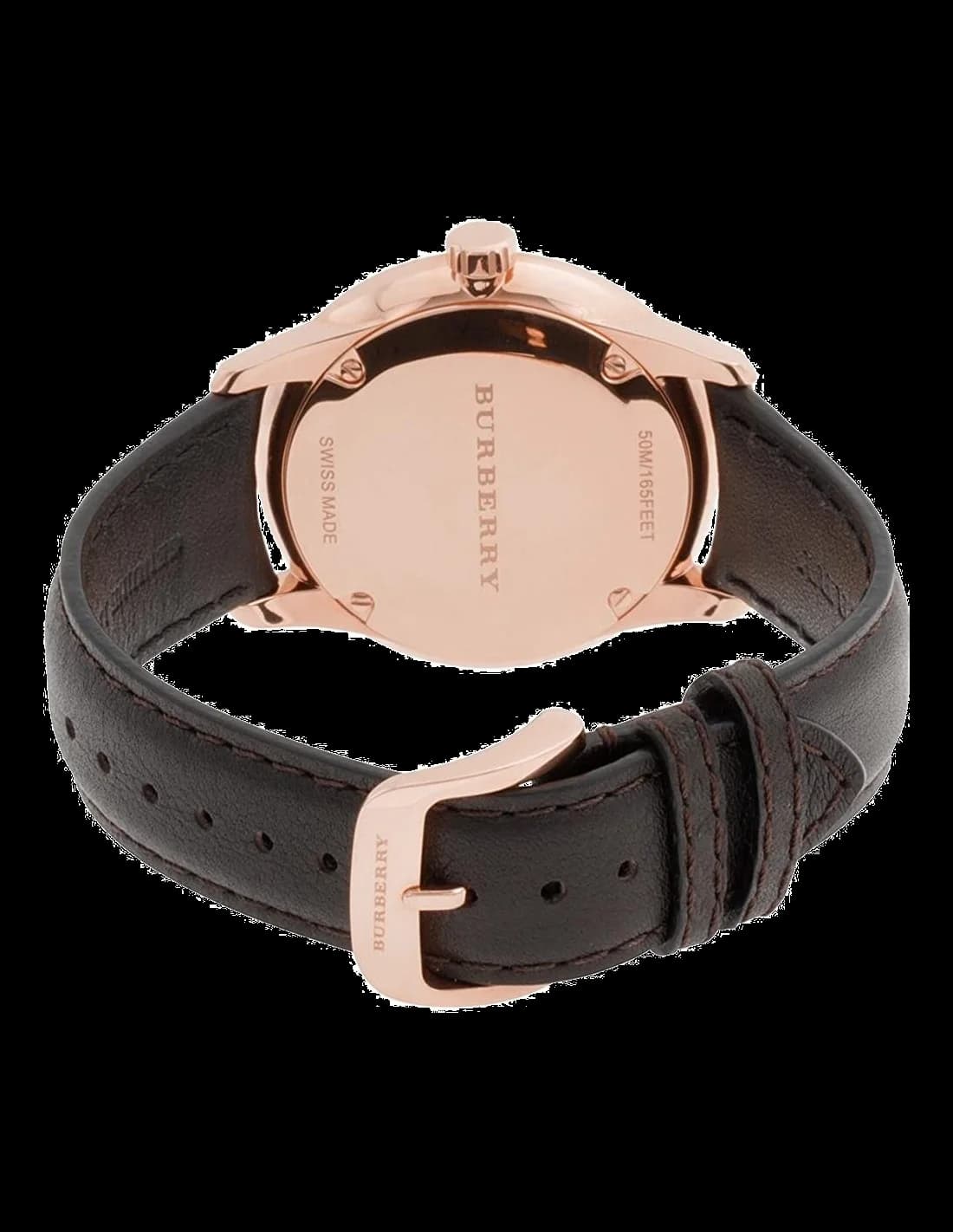Burberry BU10012 Brown Leather Strap Men's Watch with Round Steel Case vue 3