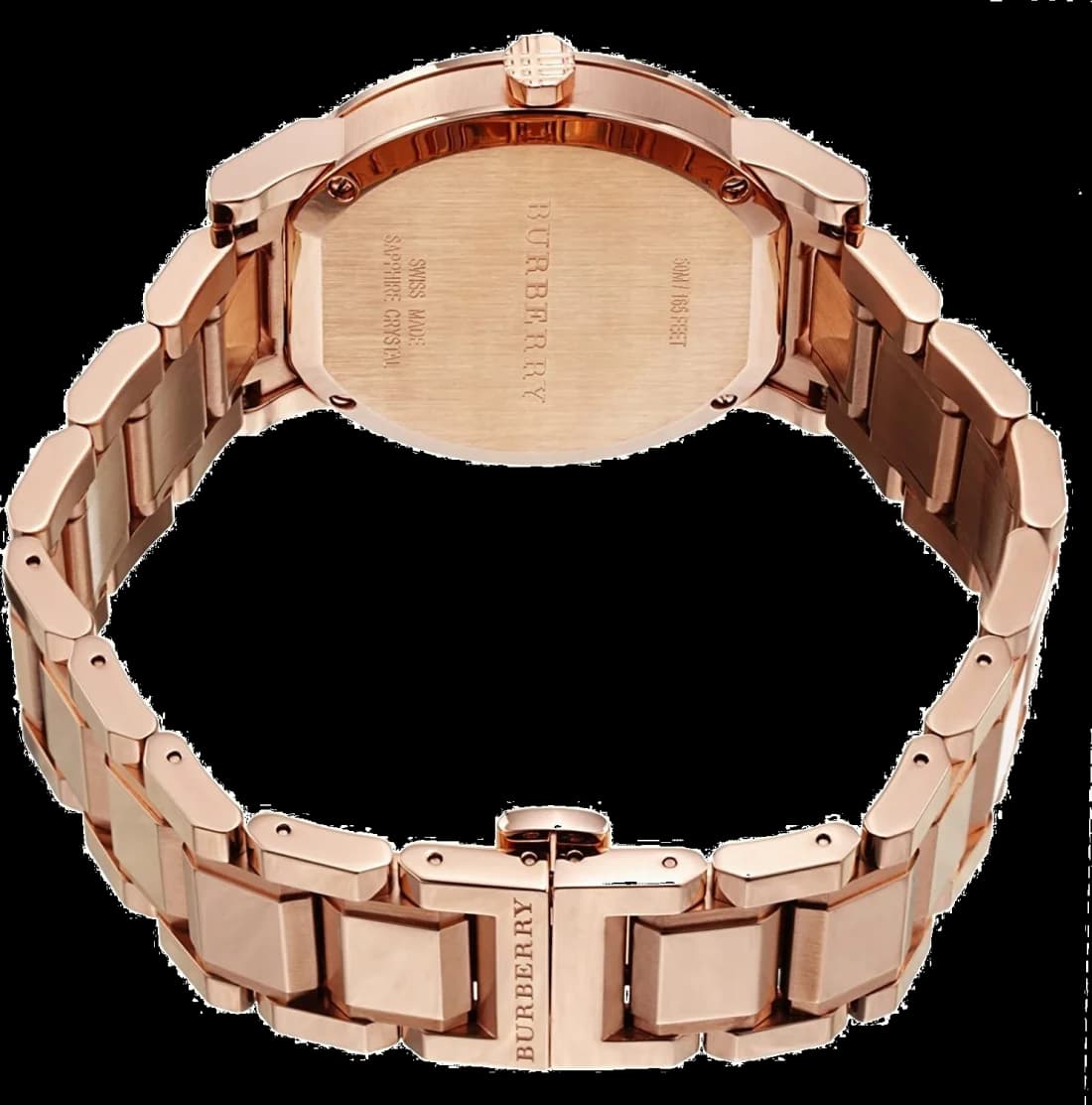 Burberry BU9004 The City Rose Gold Stainless Steel and Grey Engraved Dial Watch vue 3
