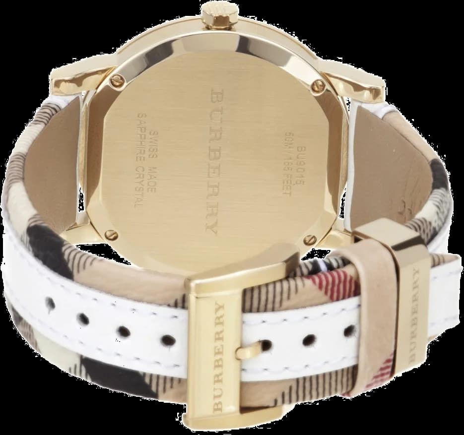 Montre Femme Burberry BU9015 Heritage Nova Bracelet Cuir Haymarket vue 4