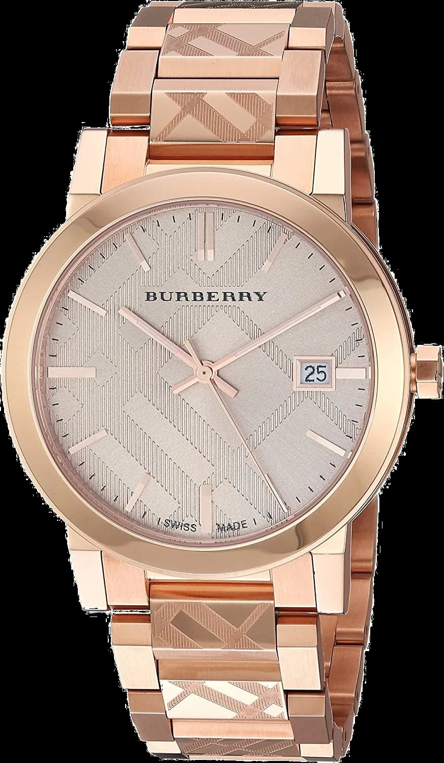 Burberry BU9039 vue de côté, bracelet acier
