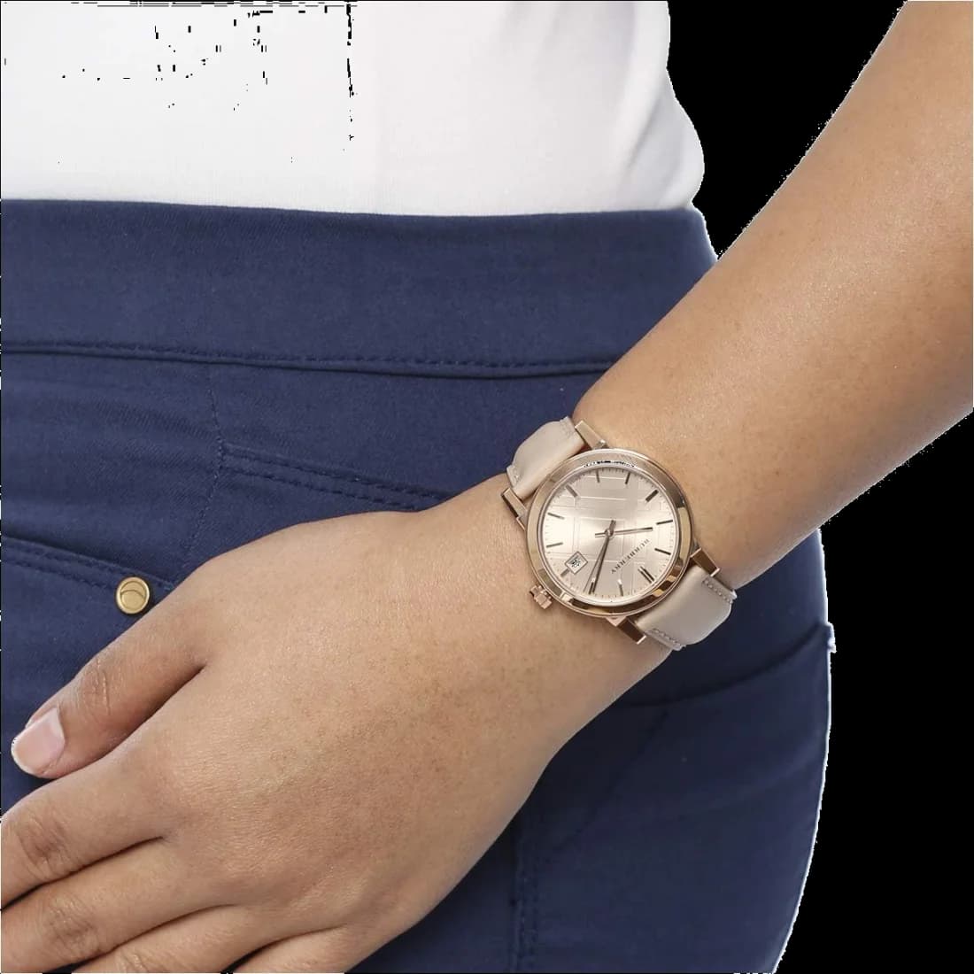 Burberry City BU9109 Stainless Steel and Beige Leather Watch with Tartan Pattern Women's Watch vue 7
