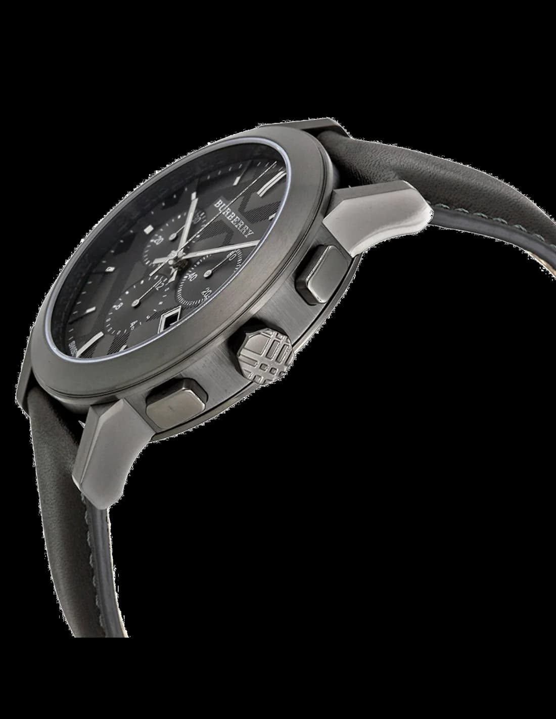 Montre homme Burberry The City BU9364 bracelet en cuir noir vue 4