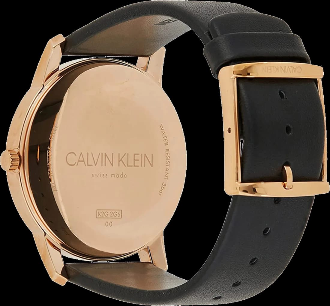 Calvin Klein K2G2G6CZ côté fond de boîtier or rose