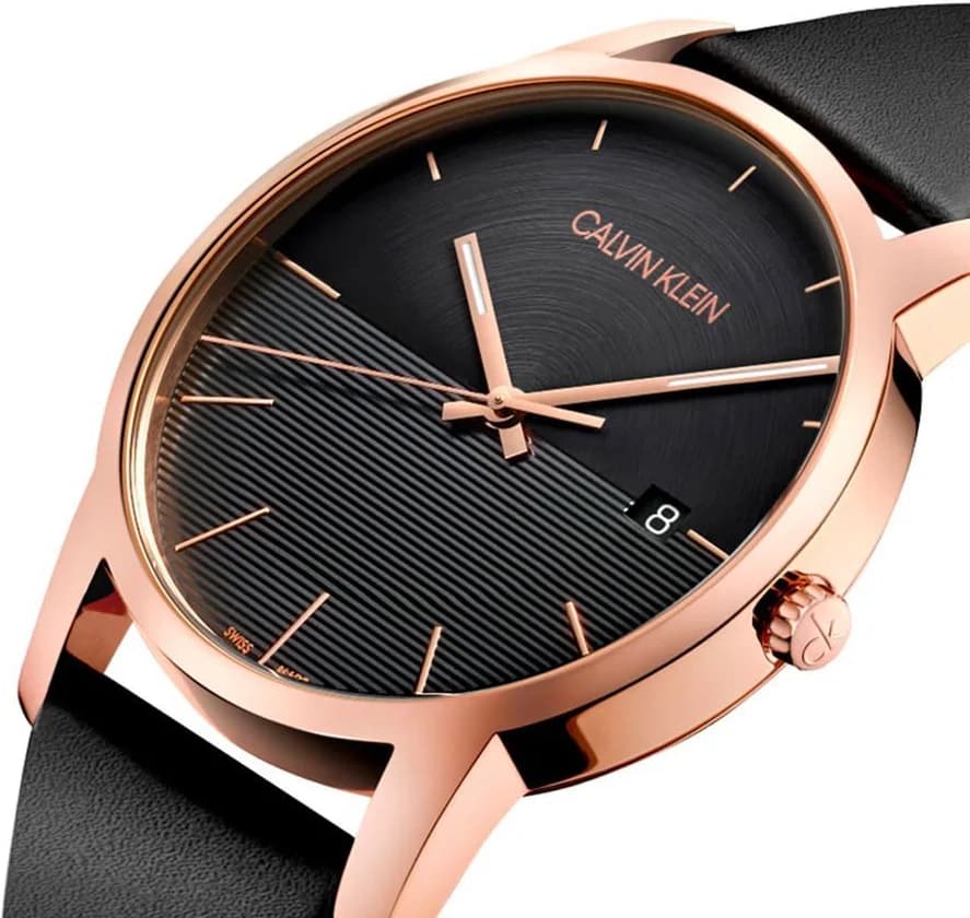 Calvin Klein K2G2G6CZ Black Dial and Leather Strap Watch vue 5
