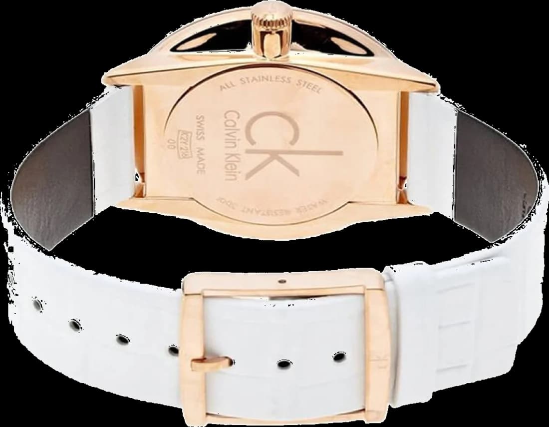 Calvin Klein K2Y216K6 White Leather Strap Watch vue 4
