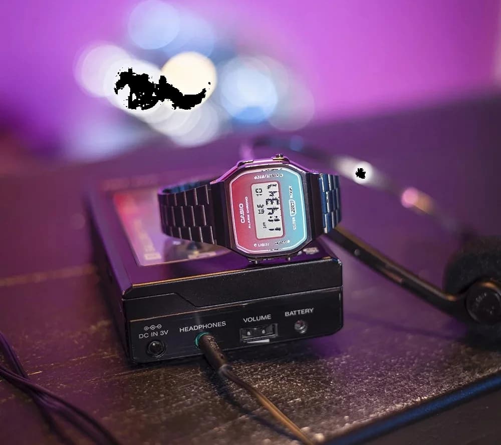 Maillons et fermoir du bracelet acier, Casio A168WERB-2AEF