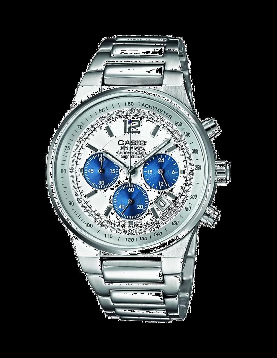 Casio EF-500D-7AVEF vue de côté, bracelet acier