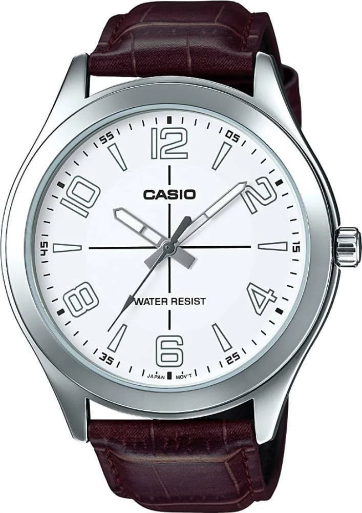 Casio MTP-VX01L-7BUDF Brown Leather Strap and Clear Dial Men's Watch vue 2