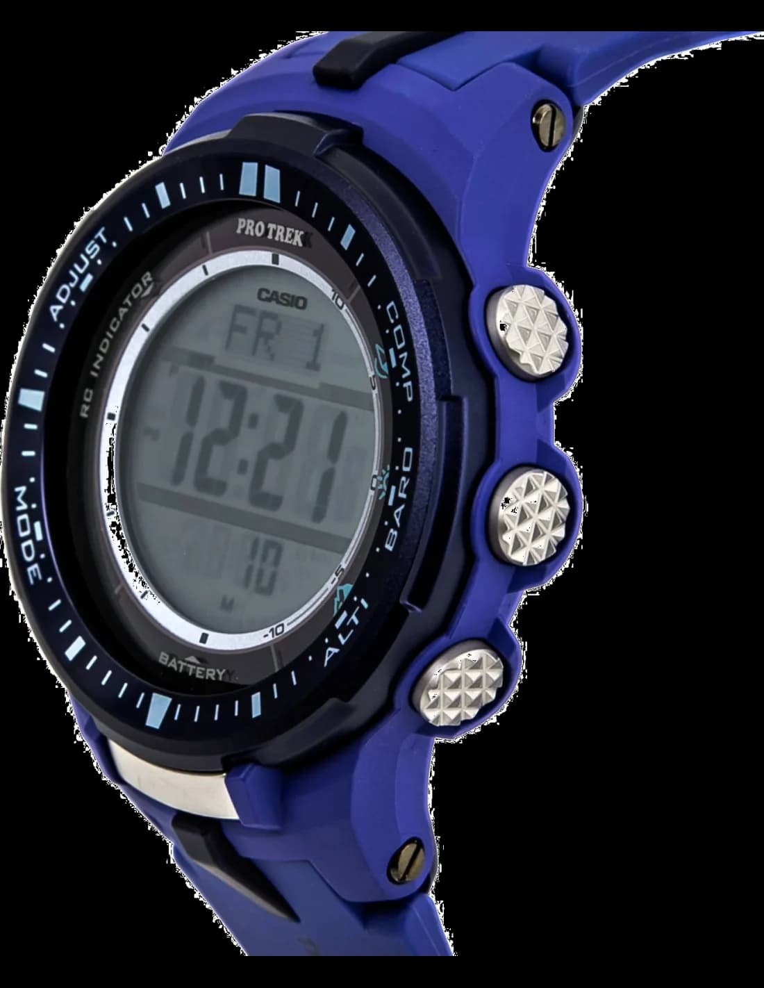 Casio PRW-3000-2BER Blue High-Resistance Resin Men's Watch vue 3