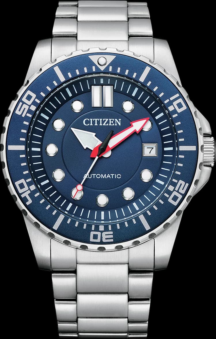 Citizen NJ0121-89L vue de côté, bracelet acier