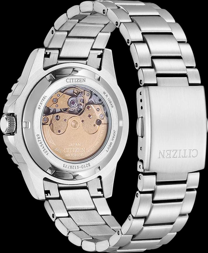 Citizen NJ0170-83X côté fond de boîtier argent