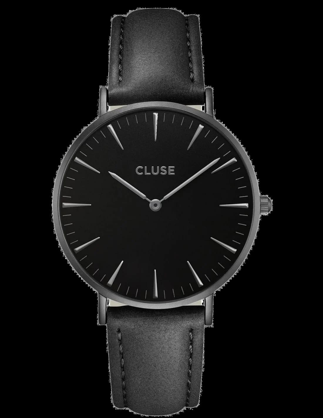 Cluse La Bohème CL18501 Black Leather Strap Watch vue 2