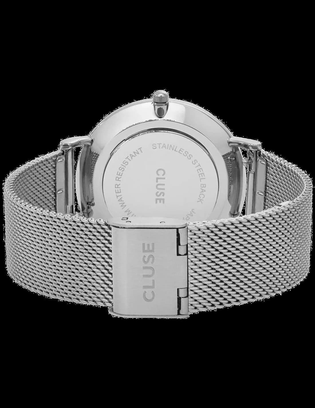 Gros plan sur le cadran blanc de la Cluse CL18105