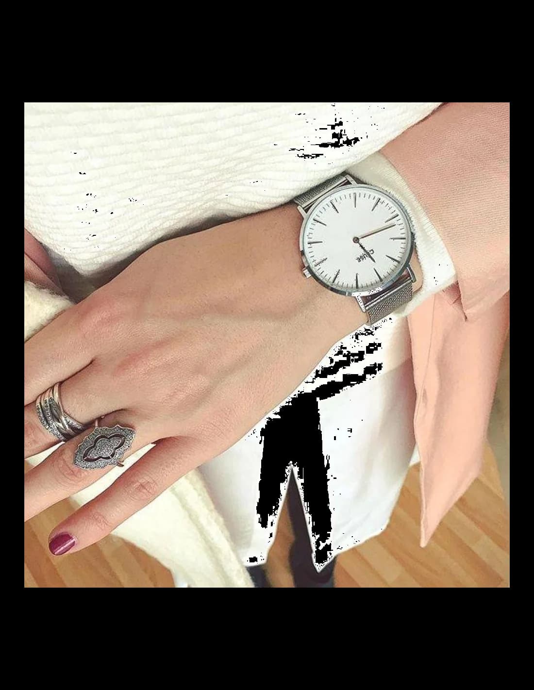 Cluse La Bohème CL18105 Silver Stainless Steel Milanese Mesh Women's Watch vue 4