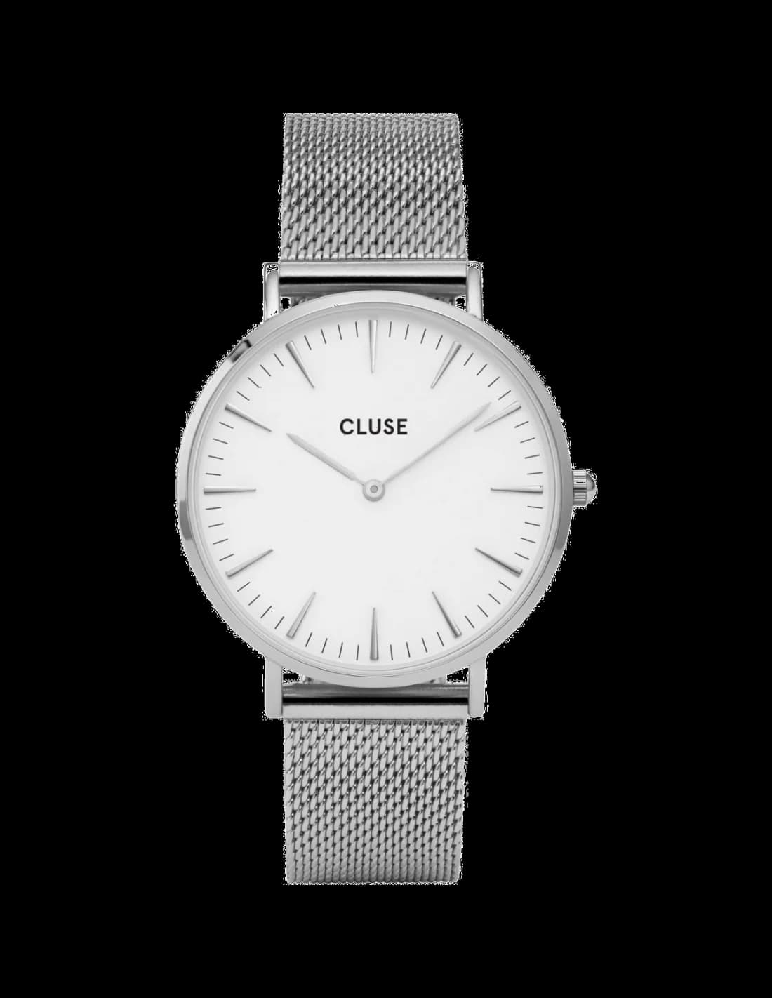 Cluse CL18105 vue de côté, bracelet acier