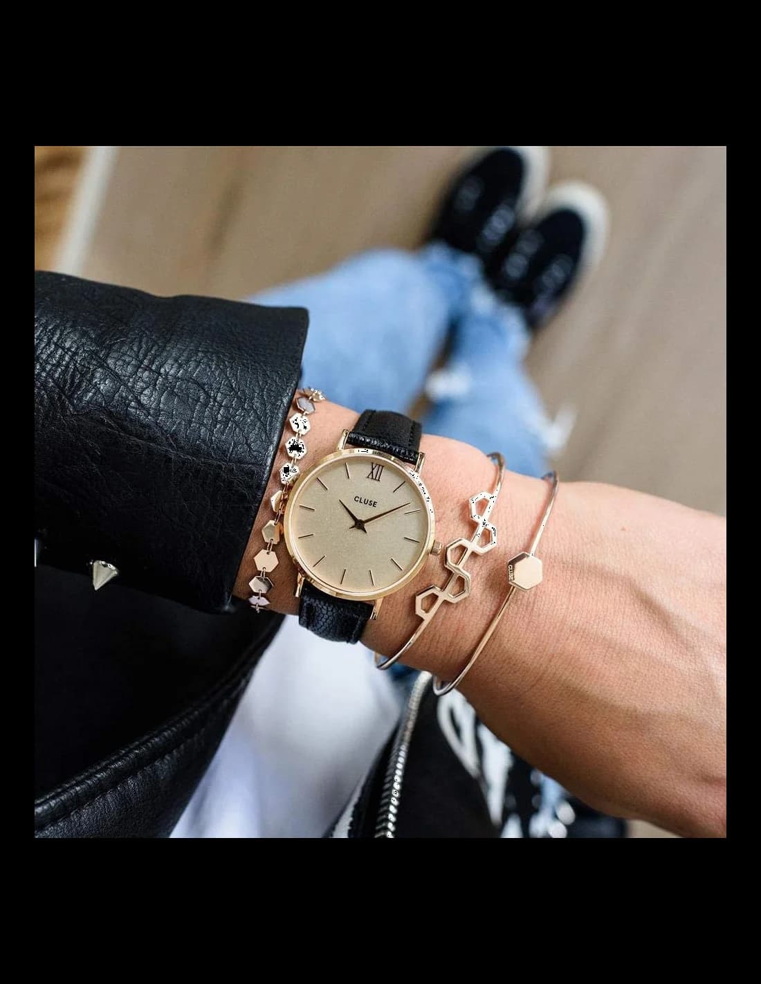 Cluse Minuit CL30051 Black Dial Rose Gold Women's Watch vue 4