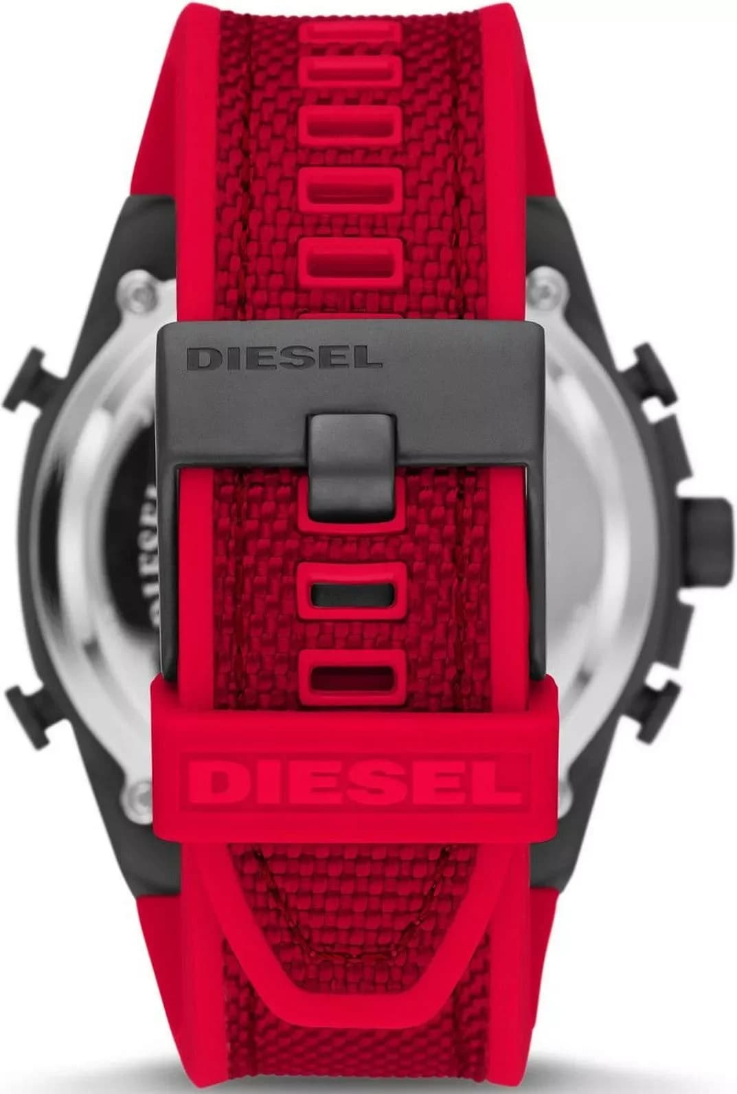 Montre Homme Diesel Mega Chief DZ4551 bracelet nylon rouge cadran acier gris vue 4