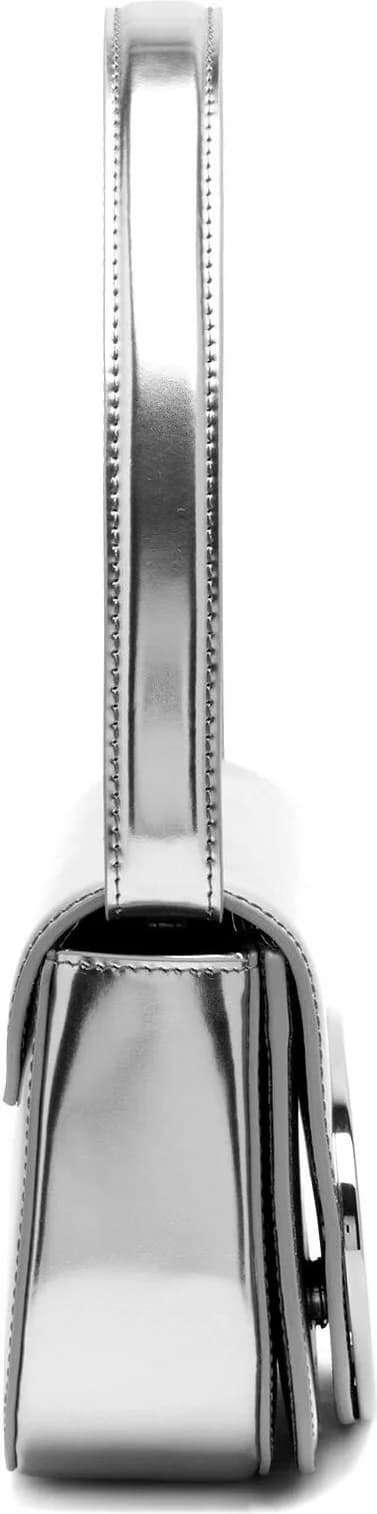 Diesel 1DR Iconic Leather Shoulder Bag with Mirror Effect, Grey vue 5