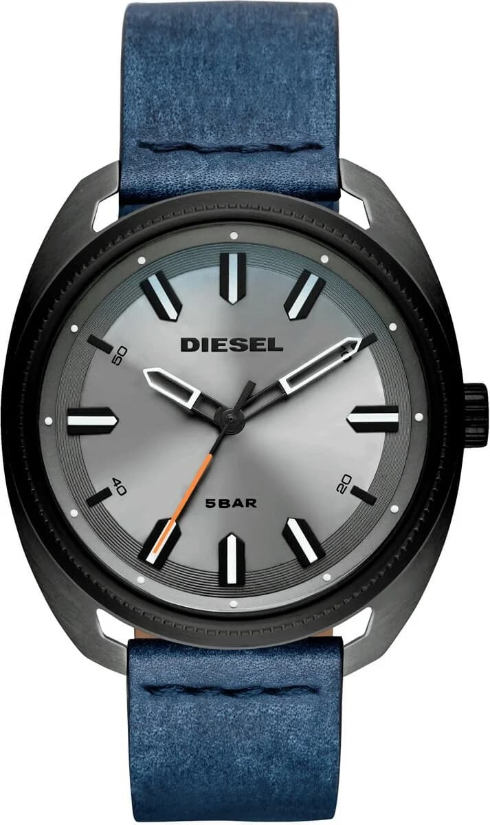 Montre Diesel DZ1838 Fastbak avec Bracelet en Cuir Noir et Boîtier Acier vue 2