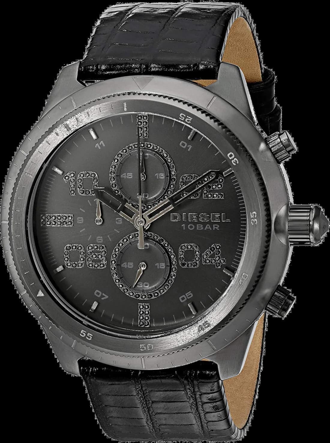 Diesel DZ4437 vue de côté, bracelet cuir
