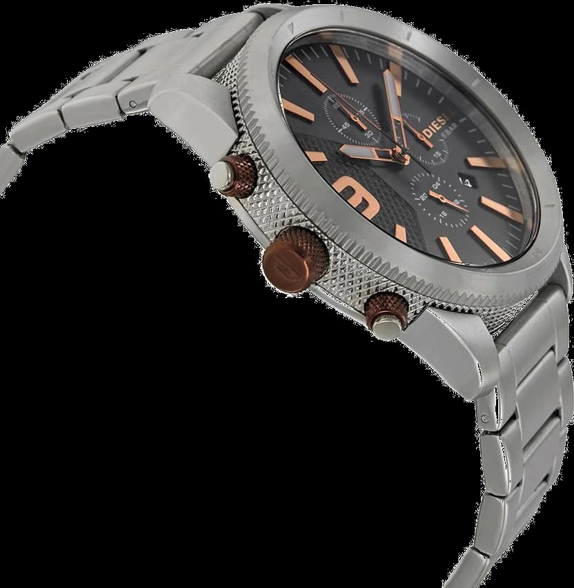 Montre Diesel DZ4457 Argentée en Acier à Texture Moletée vue 3