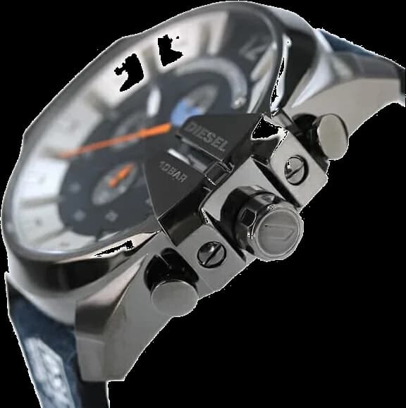 Montre Diesel DZ4541 Chronographe Bracelet Denim Bleu et Noir vue 4